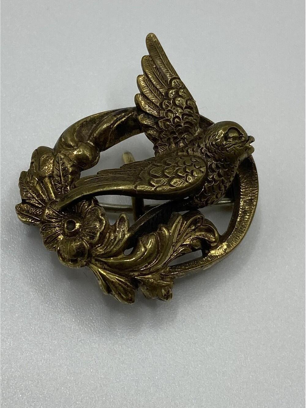 Vintage PSCO Gold Toned Victorian Bird Pin Brooch